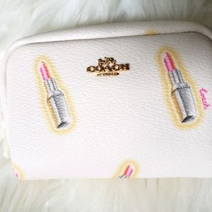 Coach Mini Boxy Cosmetic Case w/ Lipstick Print